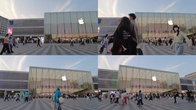 杭州西湖龙翔桥站苹果手机体验店大门口