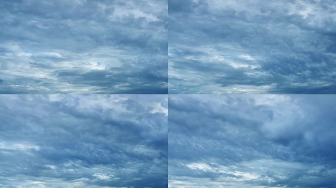 【HD天空】灰蓝梦幻迷雾缓慢云动阴郁云层