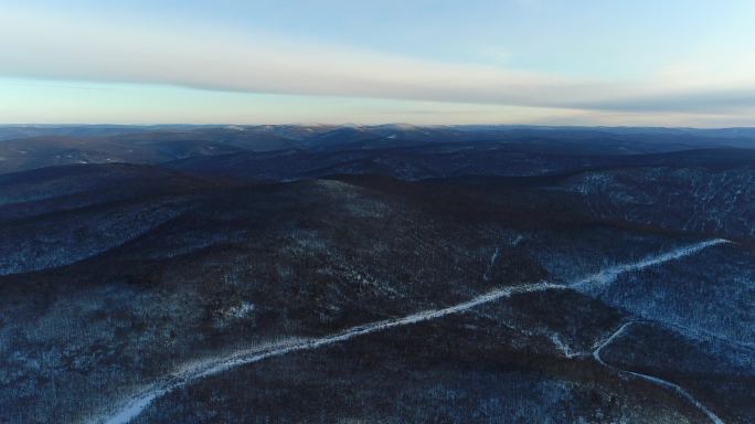 航拍林海雪原黑森林风景