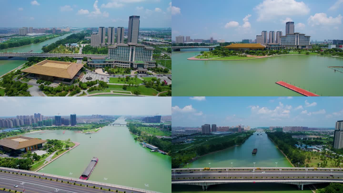 扬州古运河京杭之心城市4K大航拍