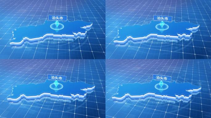 泊头市蓝色科技感定位立体地图