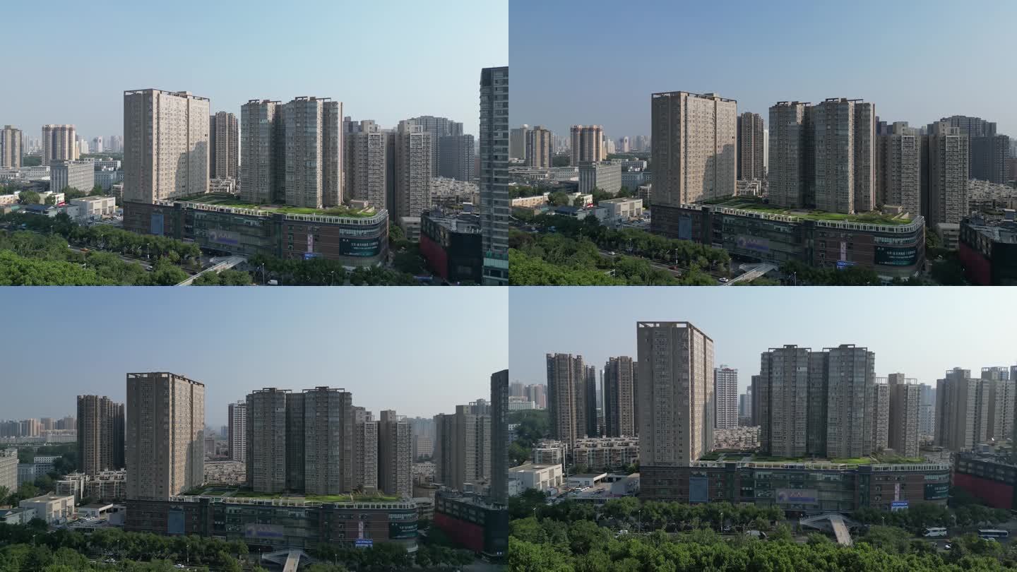 西安南二环瑞鑫摩天城建筑高楼航拍4K