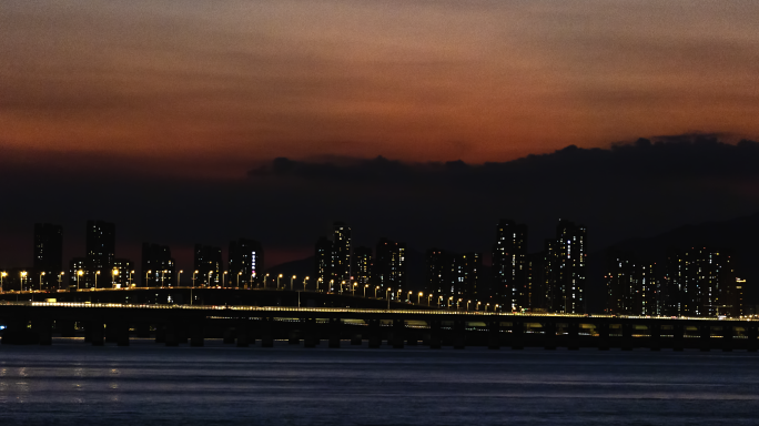 4k城市延时华灯初上 夜幕降临 日转夜