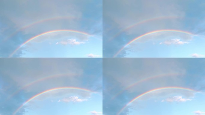 【4K正版】航拍天空中的双彩虹01