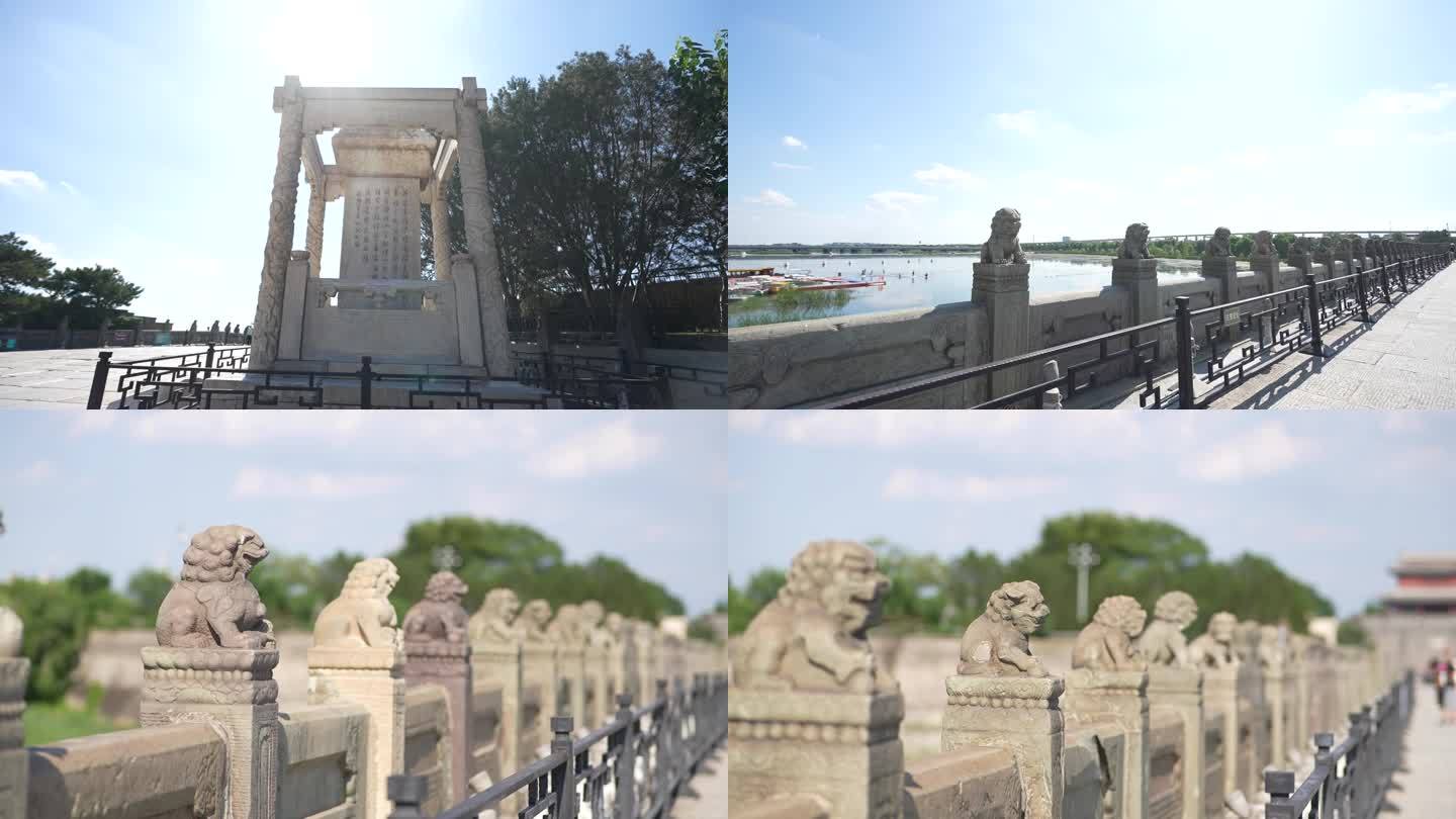 蓝天白云卢沟桥上面的石狮子历史