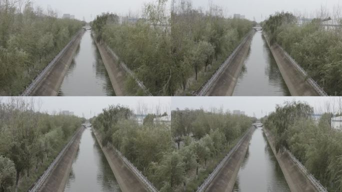 杞县公路河流游园绿化航拍4K