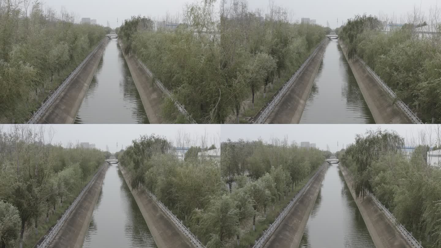 杞县公路河流游园绿化航拍4K