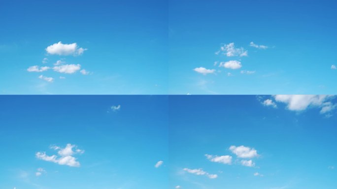 云朵消散小清新蓝天白云飘飘唯美天空云延时