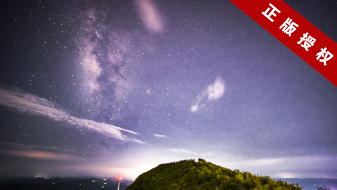 4k延时夜景星空银河素材