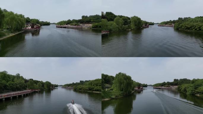 西安汉城湖景区航拍景色4K
