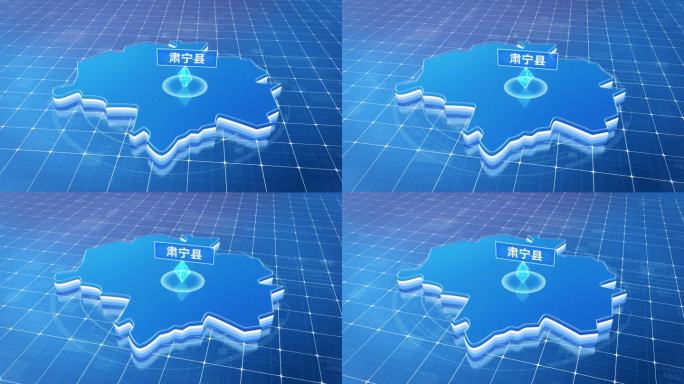 肃宁县蓝色科技感定位立体地图