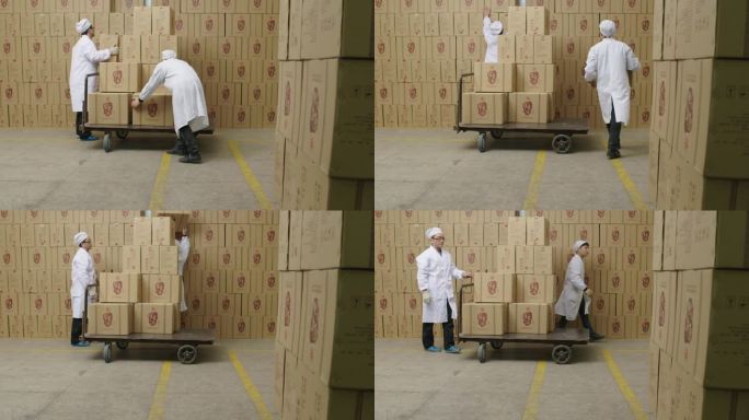 【F55】白酒生产车间包装出厂工人搬运