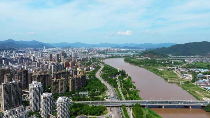 【5.1k合集】航拍临海市中心建筑群风光