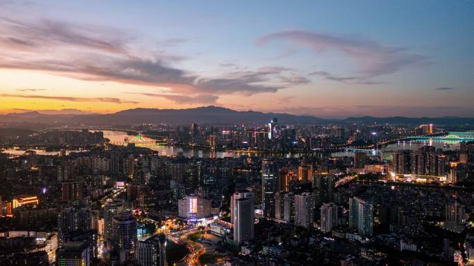 【4K超清】惠州延时大景航拍惠城繁华夜景