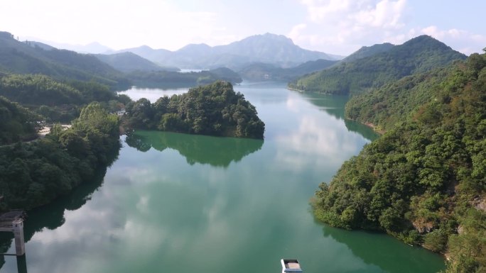 龙门天堂山水库风景航拍