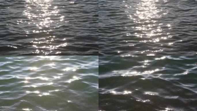 波光粼粼水面光斑逆光