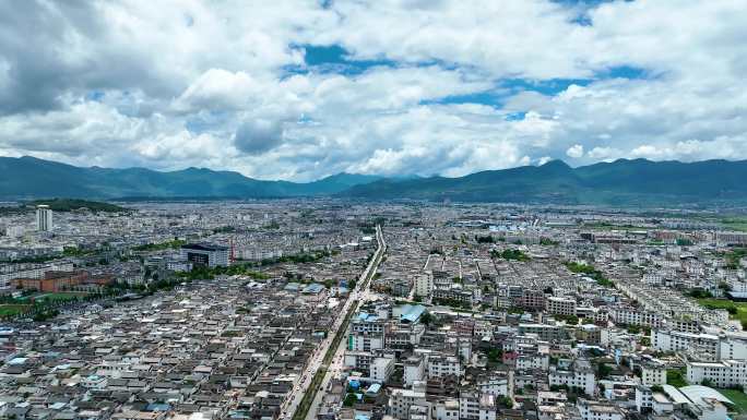 4K高空航拍云南丽江市丽江古城区2