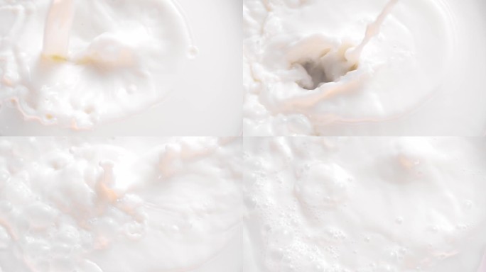 慢镜头牛奶倒入浓郁牛奶池创意唯美视频