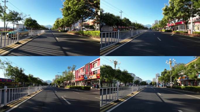 开车第一视角沿途风景 行驶在公路上