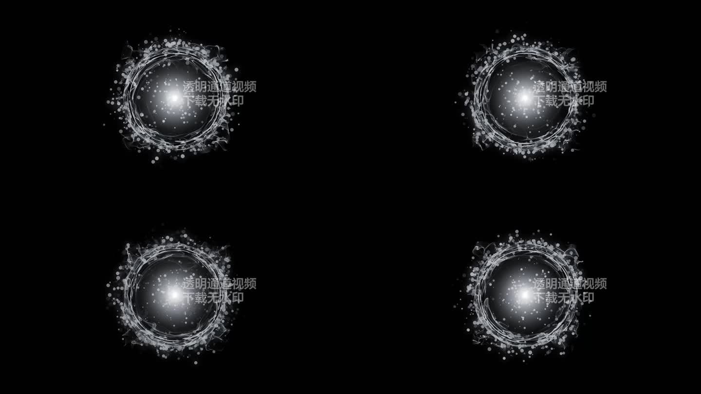 4K银色粒子能量圈通道视频-循环