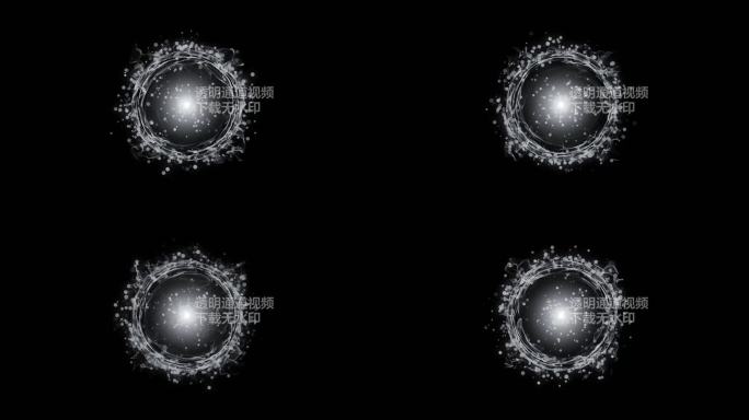 4K银色粒子能量圈通道视频-循环