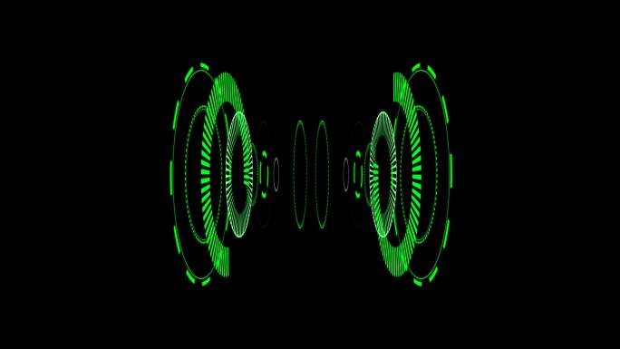 4K高科技立体圆环通道视频绿色3