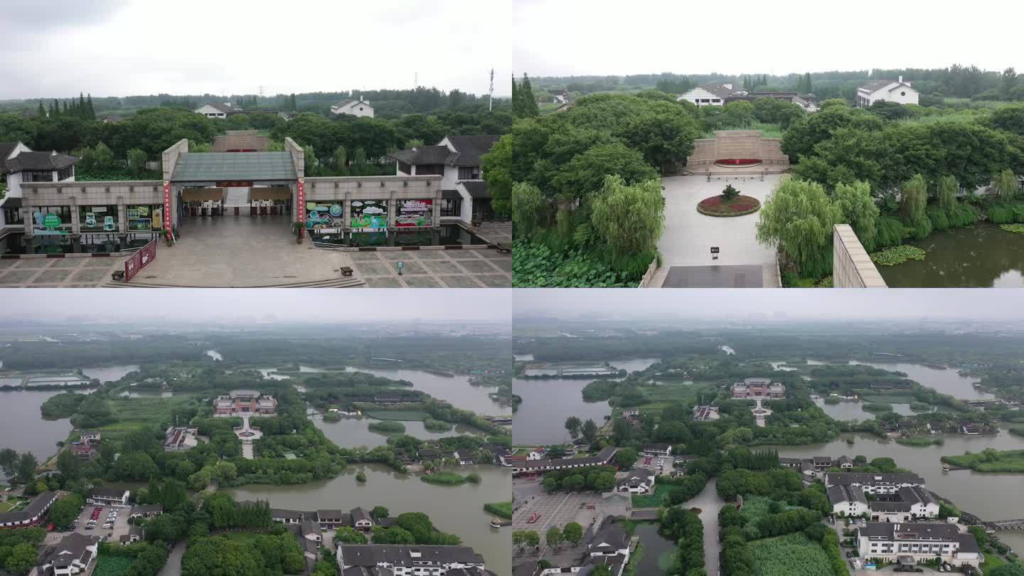 苏州太仓沙家浜风景区4K航拍空镜展示