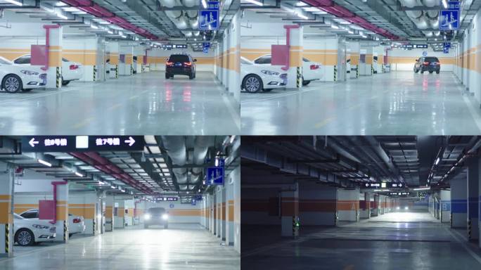 实拍建设比较高档的地下车库