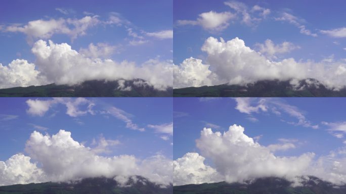 山峰雨后天空云朵白云山天气雨过天晴卷积云