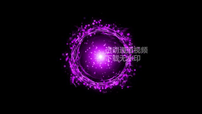 4K紫色粒子能量圈通道视频-循环