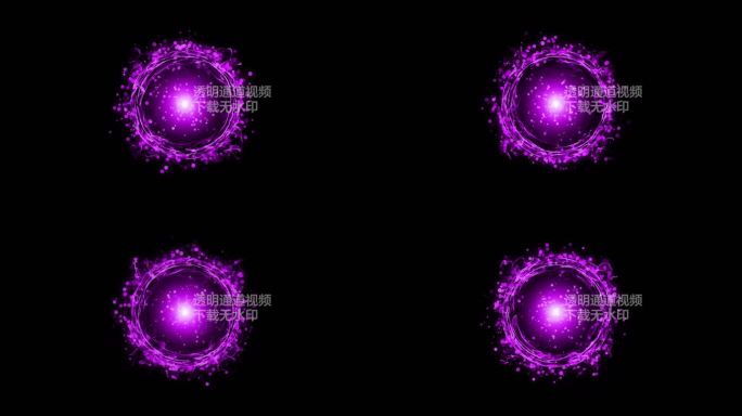 4K紫色粒子能量圈通道视频-循环