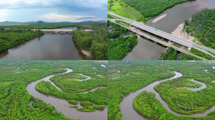 河流湿地桥梁公路根河大桥