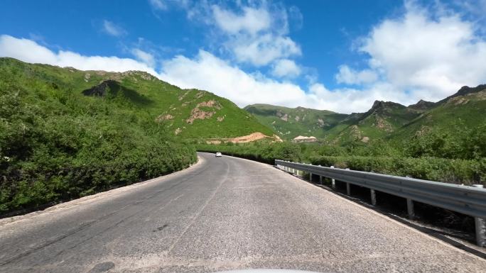 开车视角行驶在公路上  沿途风景