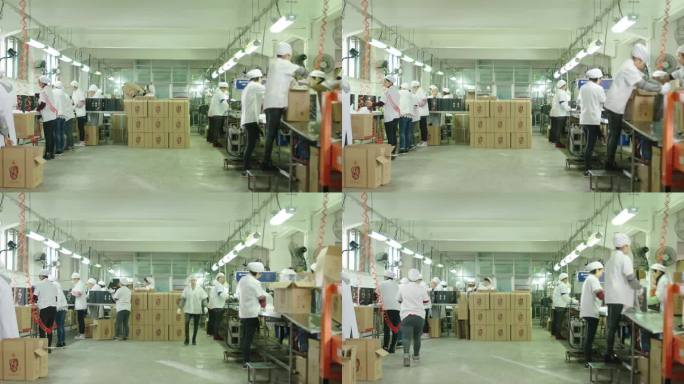 【F55】白酒车间包装生产线工人忙碌