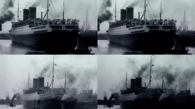 30年代游轮轮船蒸汽船内燃机
