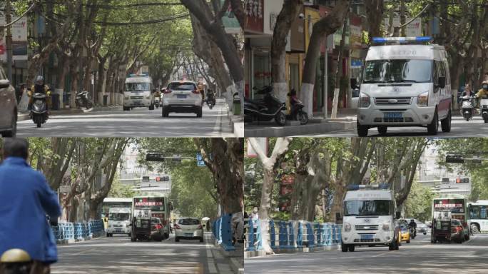 救护车穿梭在街道-zjh