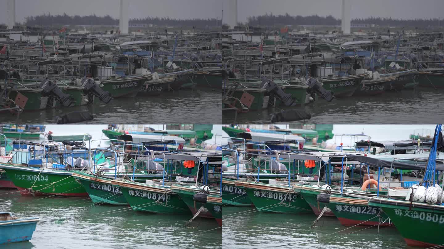 海边渔船码头渔民渔船渔港小渔村收获捕捞