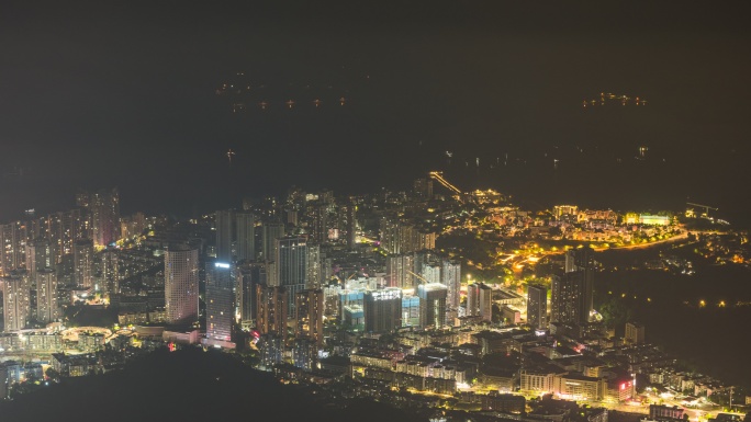 【正版素材】深圳盐田区沙头角夜景