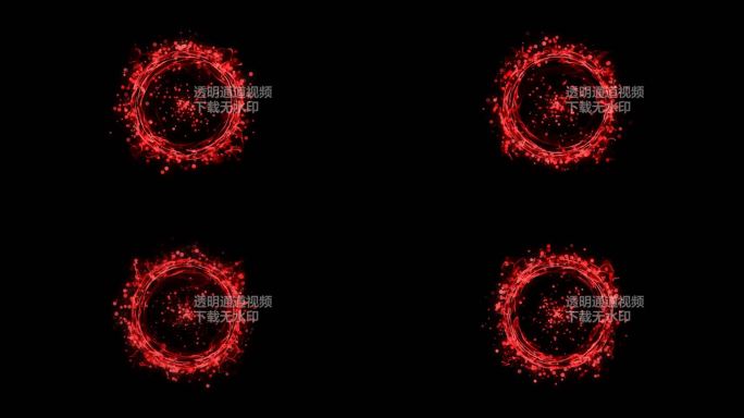4K红色粒子能量圈通道视频-循环 2