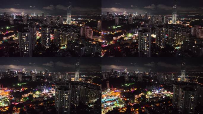 深圳欢乐谷夜景航拍
