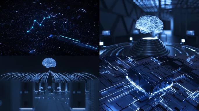 虚拟城市芯片大脑科技穿梭 视频素材