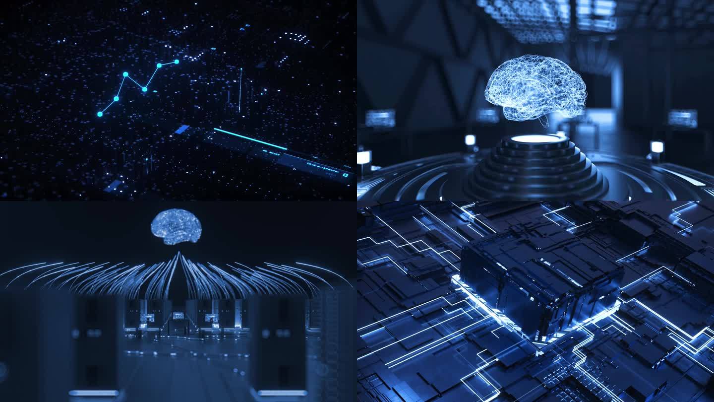 虚拟城市芯片大脑科技穿梭 视频素材