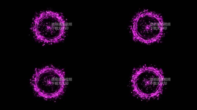 4K紫色粒子能量圈通道视频-循环 2