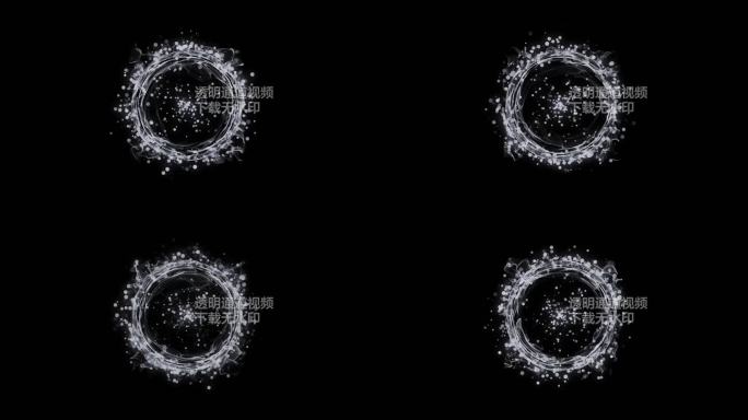 4K银色粒子能量圈通道视频-循环 2