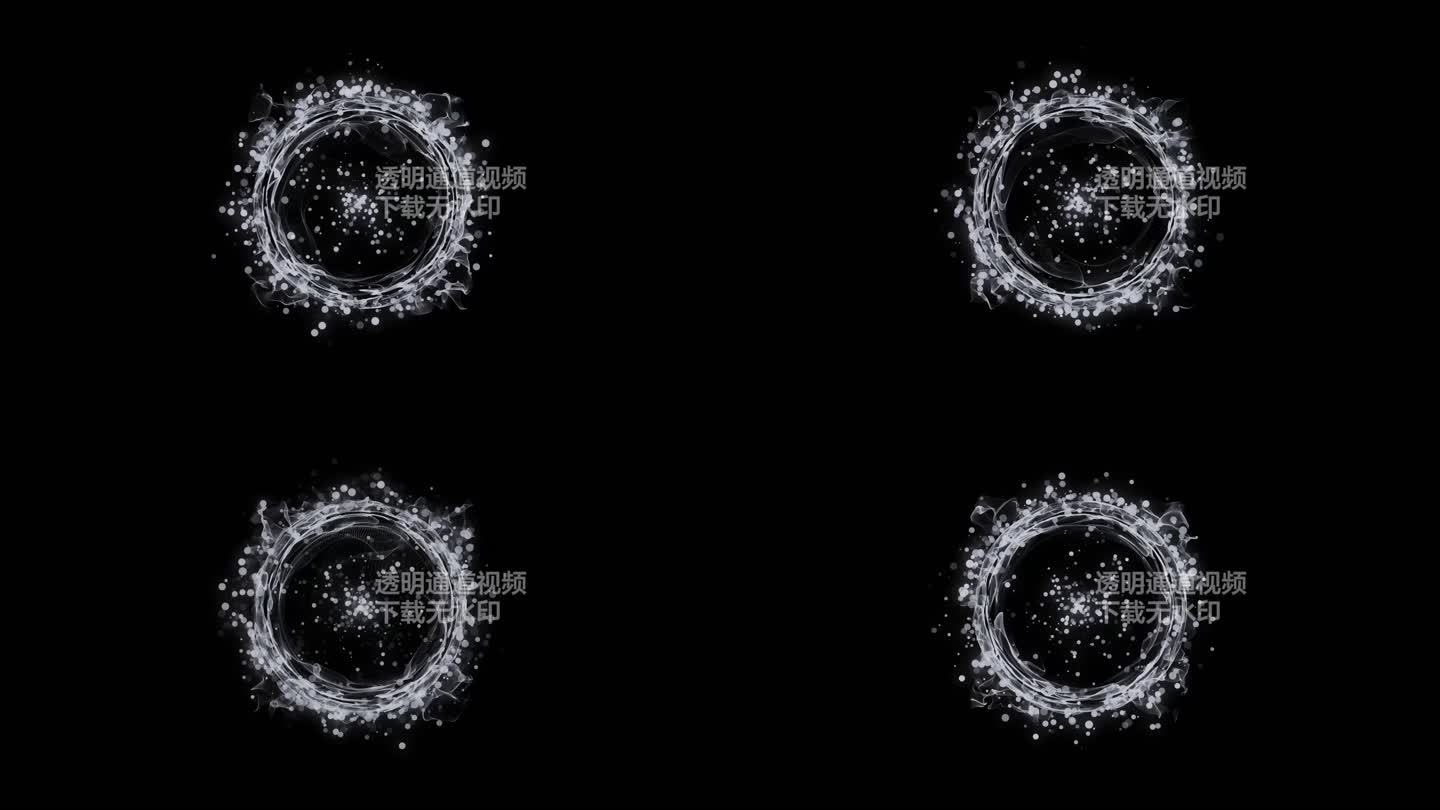 4K银色粒子能量圈通道视频-循环 2