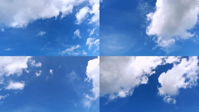 蔚蓝天空云朵流动延时摄影晴天云层变换