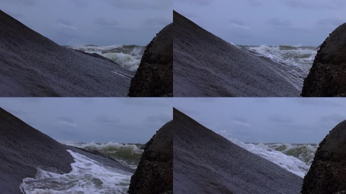 海浪 浪花飞溅 拍打礁石