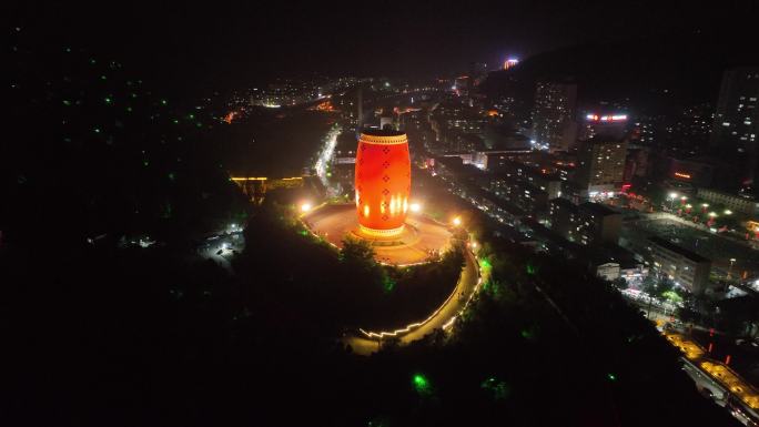 陕西 延安 安塞 夜景 腰鼓山 4K