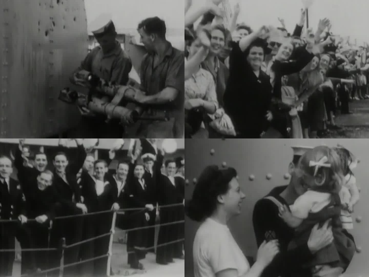 40年代英国海军返港口  欢迎海军回港