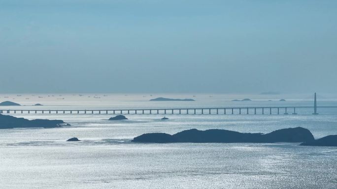 航拍舟山跨海大桥舟岱大桥4K